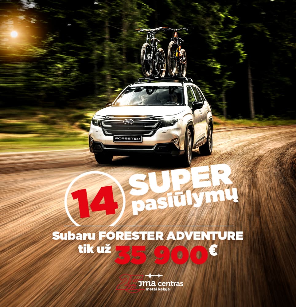 Tik JMA centre – 14 „Subaru Forester Adventure“ automobilių tiesiai iš mūsų sandėlio