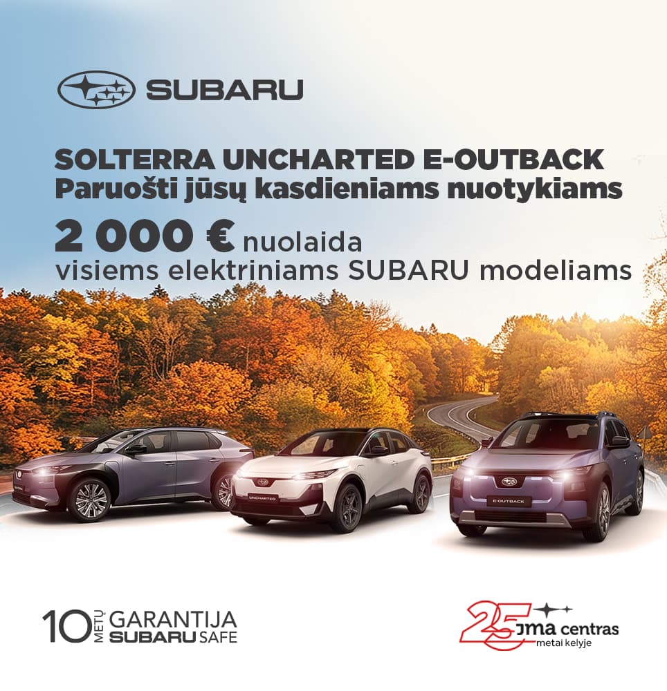 Visiems elektriniams SUBARU modeliams – 2 000 € nuolaida